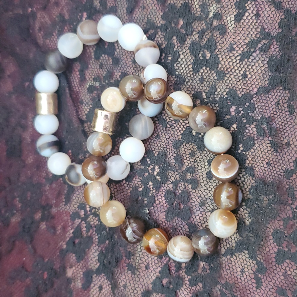 Agate Stretch Bracelet Set DX986